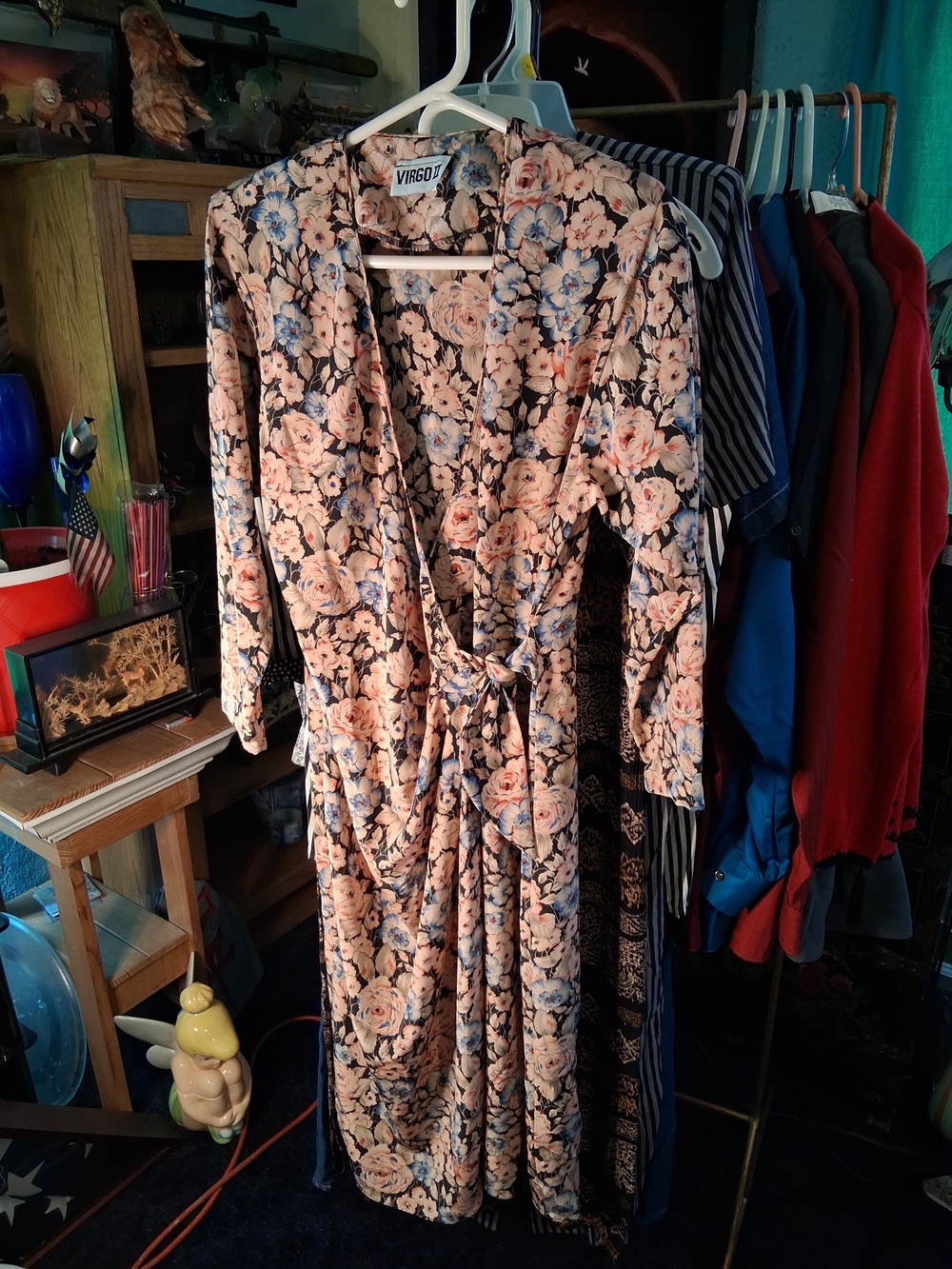 Virgo Floral Wrap Dress - Pink & Blue
